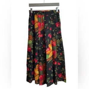 Vintage Geiger Fruit Harvest Wool Pleated Skirt